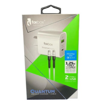 Cargador Tipo C 3.0A (PD20W + 1 USB) Foxbox