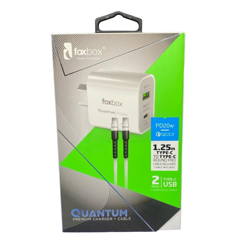 Cargador Tipo C 3.0A (PD20W + 1 USB) Foxbox