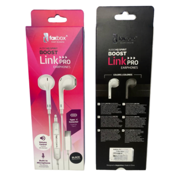 Auricular Manos Libres Tipo C LinkPro Negro Foxbox