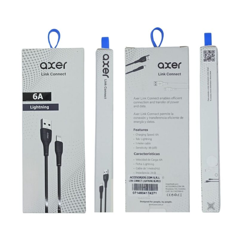 Cable Axer Link Connect Lightning Negro