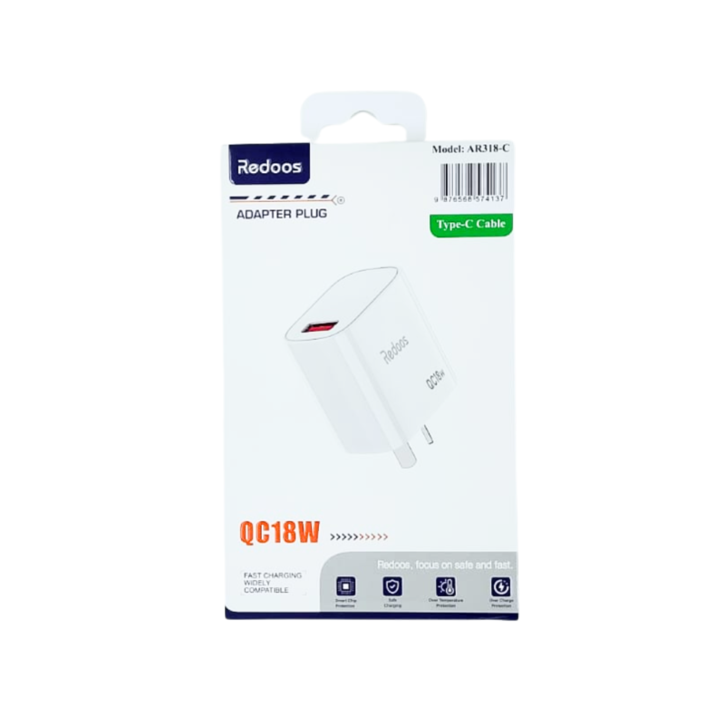 Cargador Tipo C Redoos 3.0 18W AR318