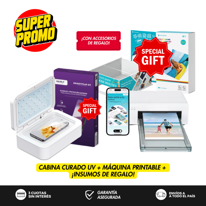 ¡SUPER COMBO! Máquina Printable + Cabina UV