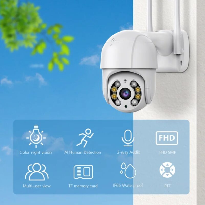 Cámara IP Wifi 5MP Ext/Int App ICSEE IB-A8